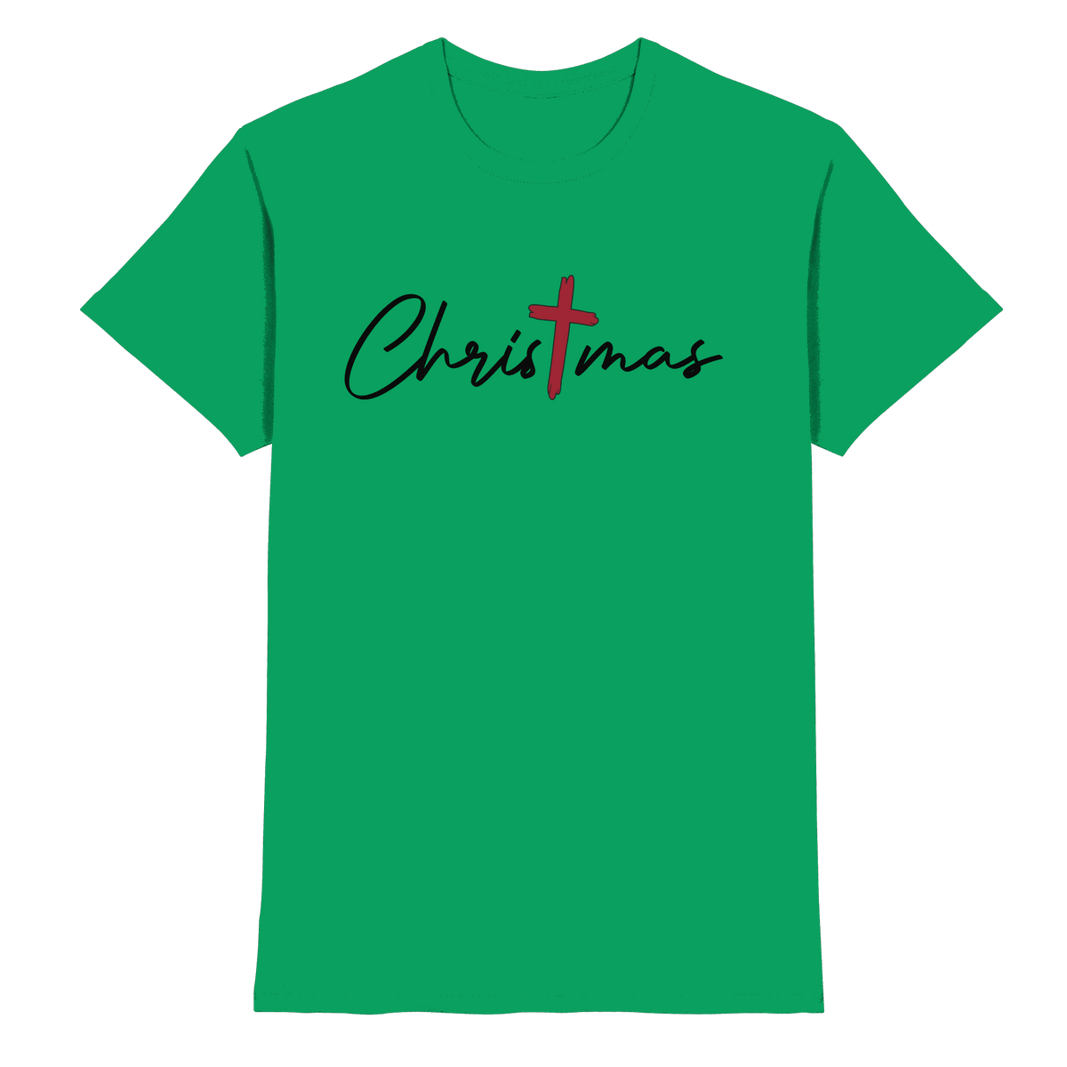 Christmas – das Kreuz im Mittelpunkt von Weihnachten | Christliches Design - Premium Shirt - Unisex-Shirts - Kelly Green - GfoitMa