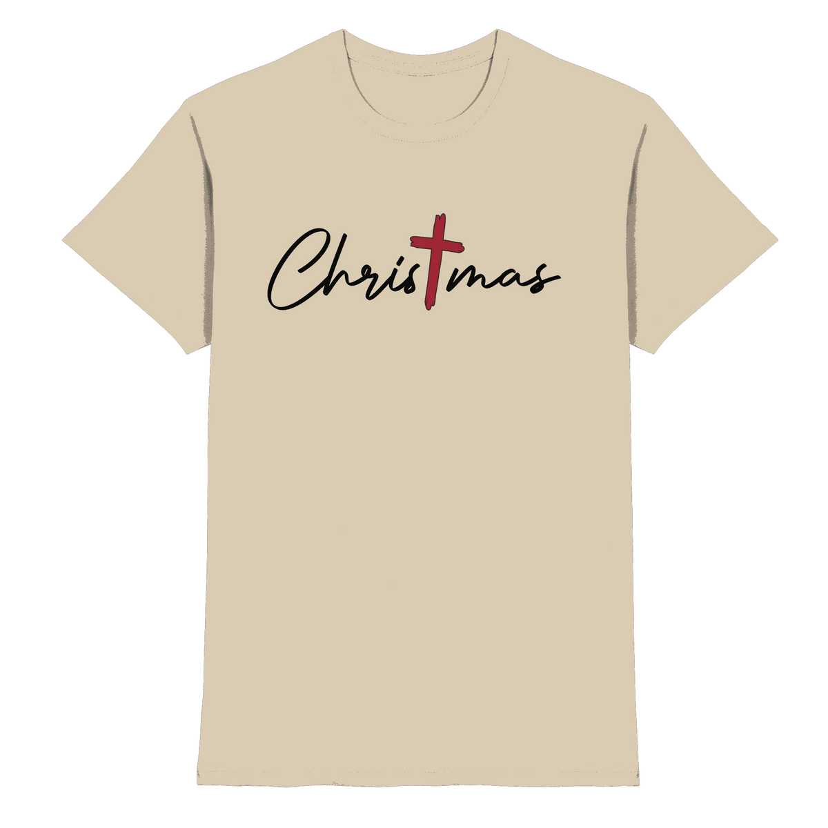 Christmas – das Kreuz im Mittelpunkt von Weihnachten | Christliches Design - Premium Shirt - Unisex-Shirts - Sand - GfoitMa