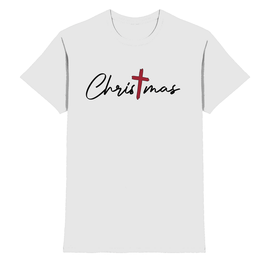 Christmas – das Kreuz im Mittelpunkt von Weihnachten | Christliches Design - Premium Shirt - Unisex-Shirts - White - GfoitMa