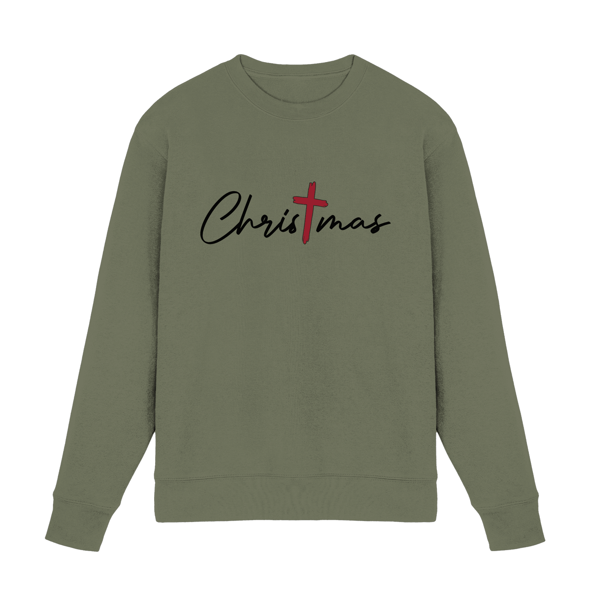 Christmas – das Kreuz im Mittelpunkt von Weihnachten | Christliches Design - Premium Sweatshirt - Sweatshirts - Classic Olive - GfoitMa