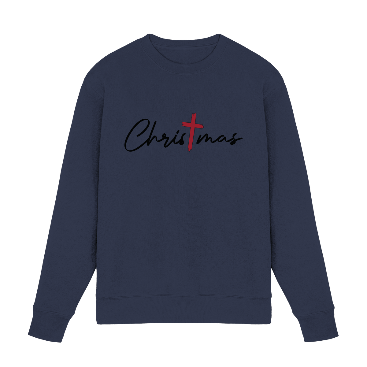 Christmas – das Kreuz im Mittelpunkt von Weihnachten | Christliches Design - Premium Sweatshirt - Sweatshirts - Deep Navy - GfoitMa