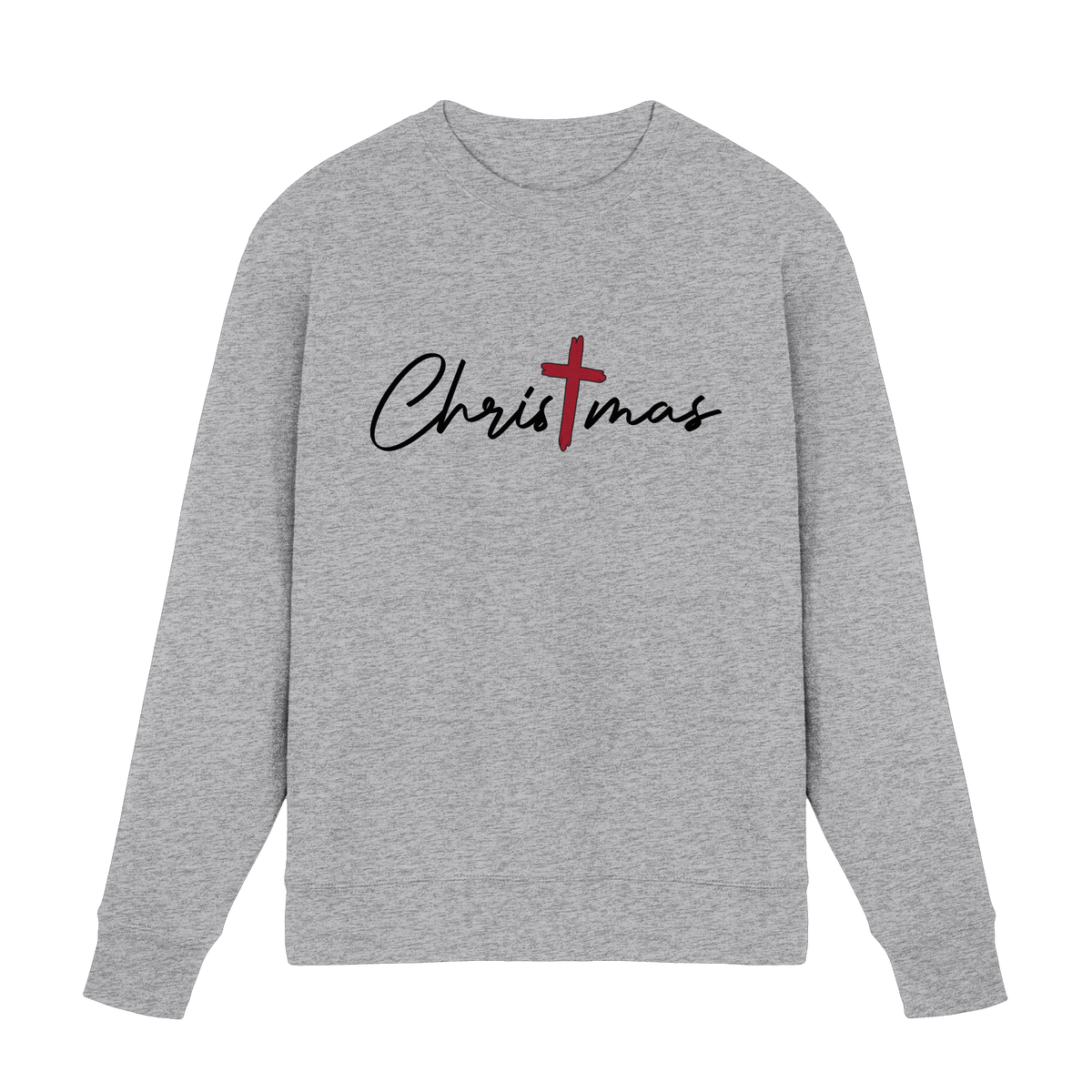 Christmas – das Kreuz im Mittelpunkt von Weihnachten | Christliches Design - Premium Sweatshirt - Sweatshirts - Heather Grey (meliert) - GfoitMa