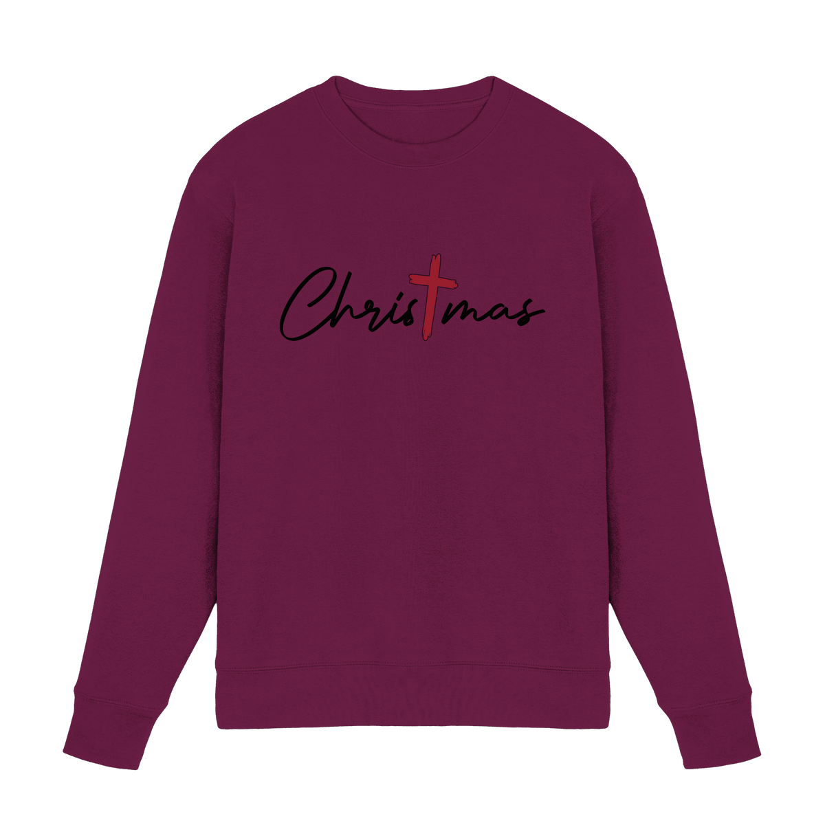 Christmas – das Kreuz im Mittelpunkt von Weihnachten | Christliches Design - Premium Sweatshirt - Sweatshirts - Burgund - GfoitMa