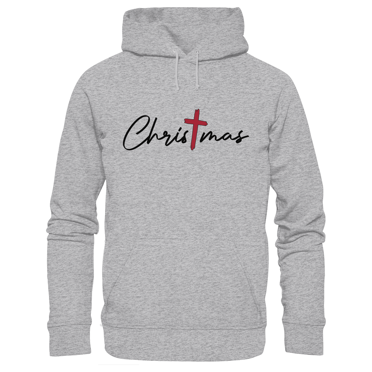 Christmas – das Kreuz im Mittelpunkt von Weihnachten | Christliches Design - Premium Unisex Hoodie - Hoodies - Heather Grey (meliert) - GfoitMa
