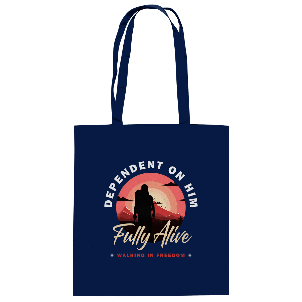 Dependent on Him – Fully Alive - Baumwolltasche - Taschen - French Navy - GfoitMa