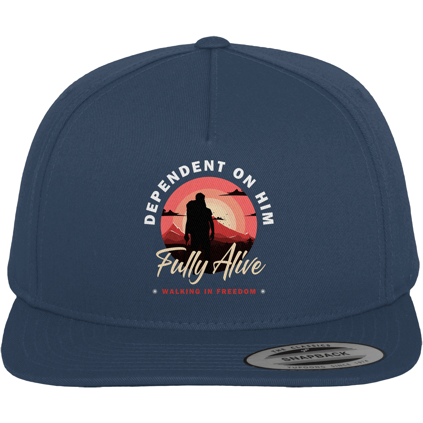 Dependent on Him – Fully Alive - Premium Snapback - Kappen & Mützen - Navy / Green - GfoitMa