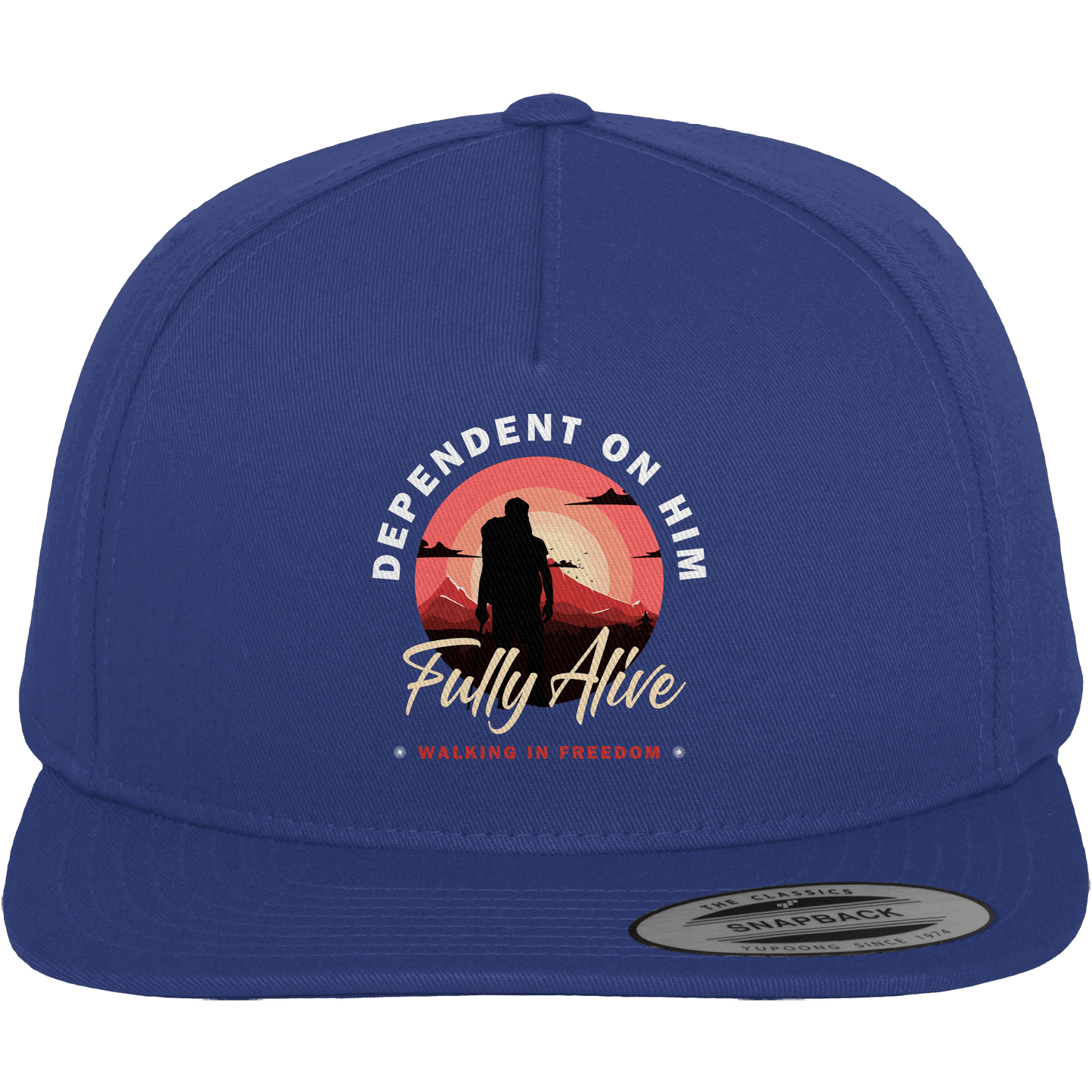 Dependent on Him – Fully Alive - Premium Snapback - Kappen & Mützen - Royal / Green - GfoitMa