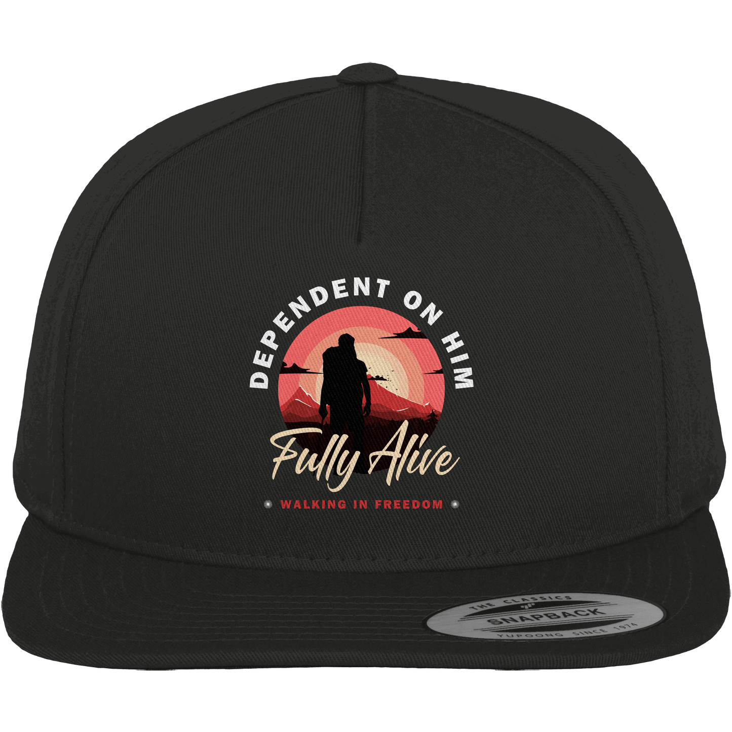 Dependent on Him – Fully Alive - Premium Snapback - Kappen & Mützen - Black / Green - GfoitMa