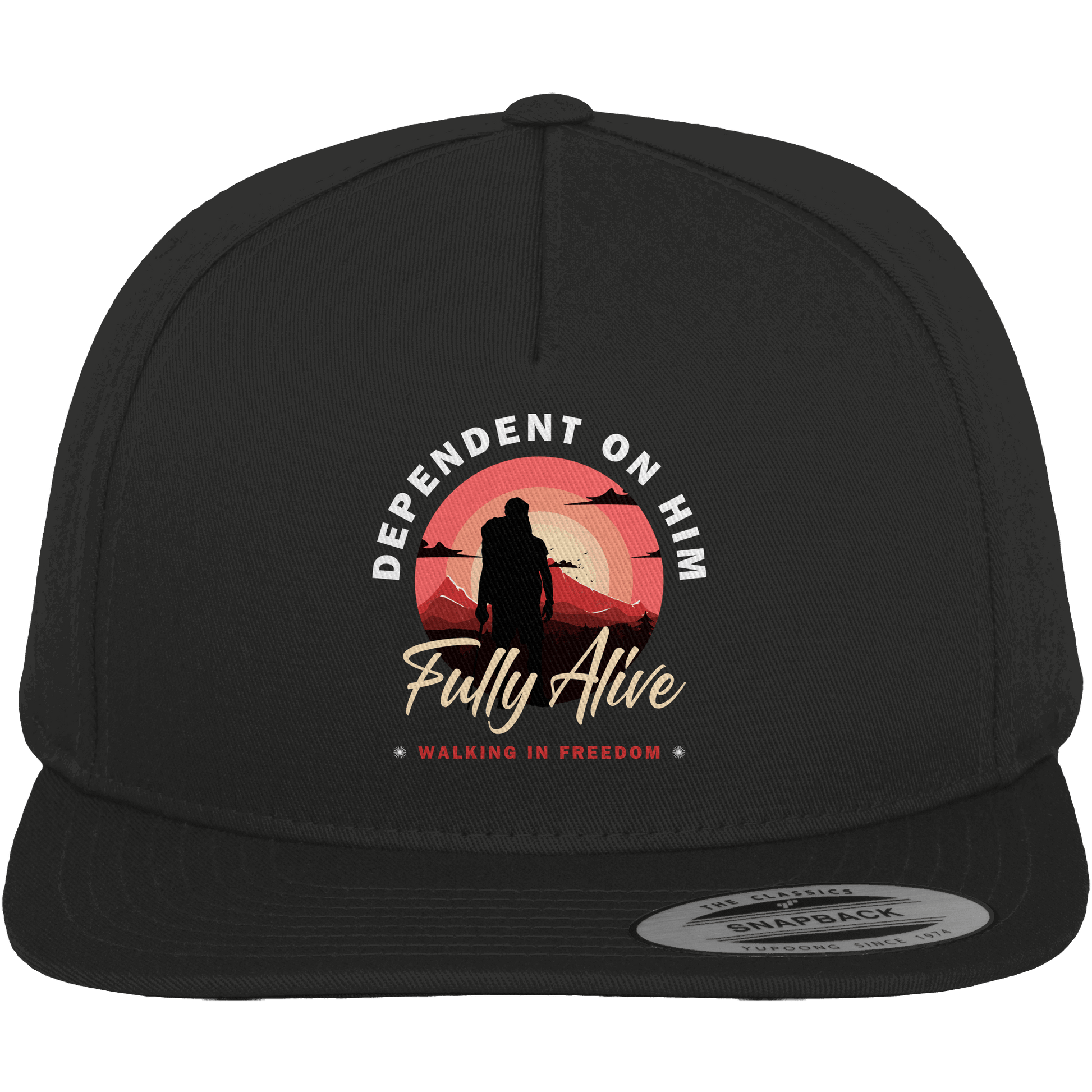Dependent on Him – Fully Alive - Premium Snapback - Kappen & Mützen - Black / Green - GfoitMa
