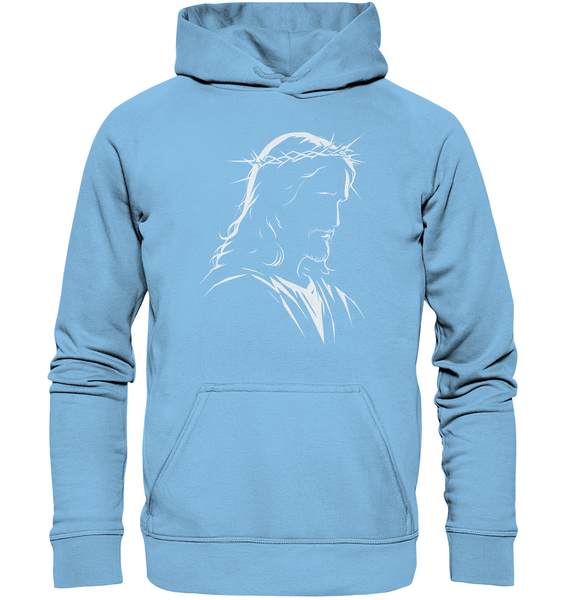 Der Blick des Erlösers – Jesus-Silhouette im Konturdesign | Christliche Kleidung - Kids Premium Hoodie - Kids & Babys - Sky Blue - GfoitMa