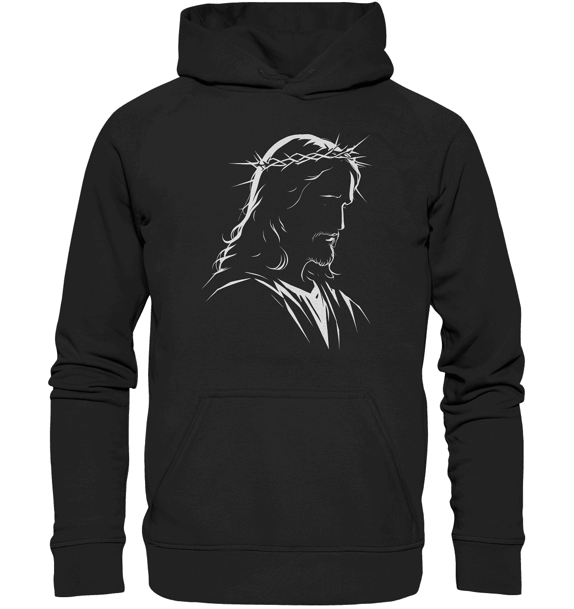 Der Blick des Erlösers – Jesus-Silhouette im Konturdesign | Christliche Kleidung - Kids Premium Hoodie - Kids & Babys - Black - GfoitMa