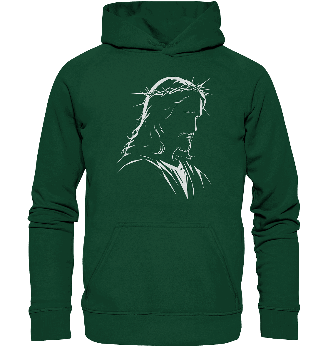Der Blick des Erlösers – Jesus-Silhouette im Konturdesign | Christliche Kleidung - Kids Premium Hoodie - Kids & Babys - Bottlegreen - GfoitMa