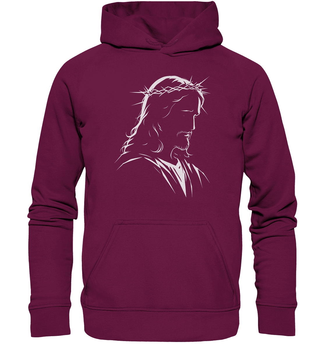 Der Blick des Erlösers – Jesus-Silhouette im Konturdesign | Christliche Kleidung - Kids Premium Hoodie - Kids & Babys - Burgund - GfoitMa