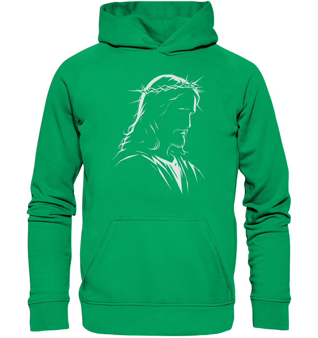 Der Blick des Erlösers – Jesus-Silhouette im Konturdesign | Christliche Kleidung - Kids Premium Hoodie - Kids & Babys - Kelly Green - GfoitMa