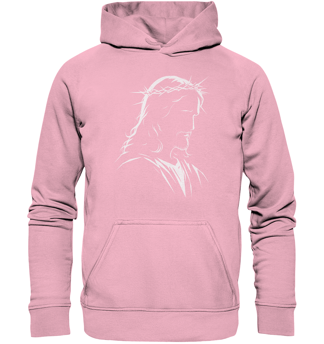 Der Blick des Erlösers – Jesus-Silhouette im Konturdesign | Christliche Kleidung - Kids Premium Hoodie - Kids & Babys - Light Pink - GfoitMa