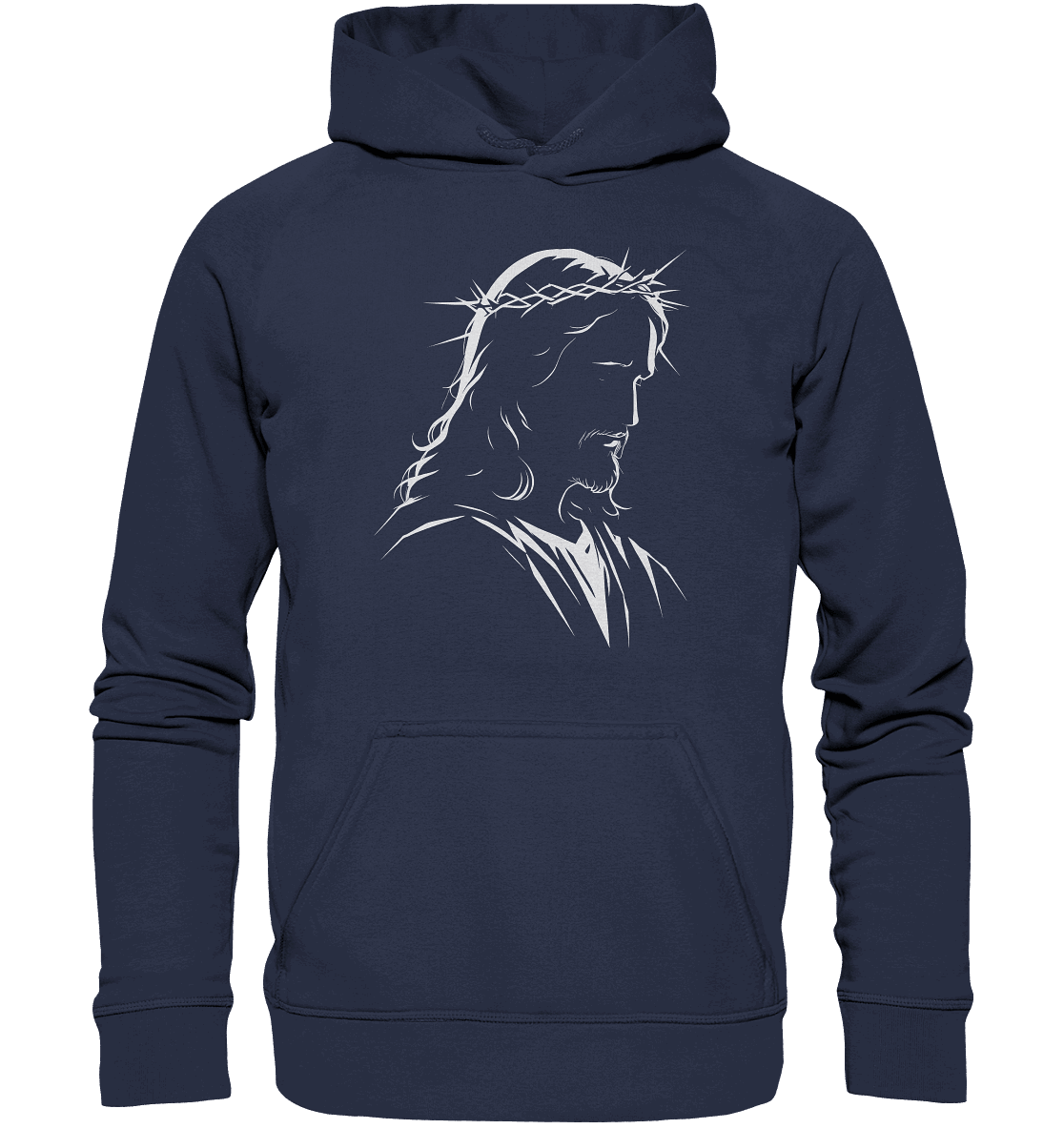 Der Blick des Erlösers – Jesus-Silhouette im Konturdesign | Christliche Kleidung - Kids Premium Hoodie - Kids & Babys - Deep Navy - GfoitMa