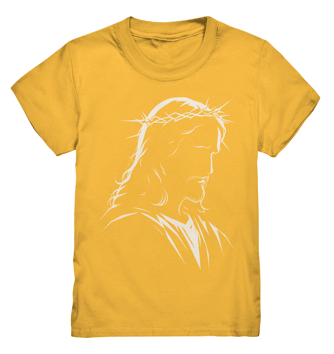 Der Blick des Erlösers – Jesus-Silhouette im Konturdesign | Christliche Kleidung - Kids Premium Shirt - Kids & Babys - Gold - GfoitMa