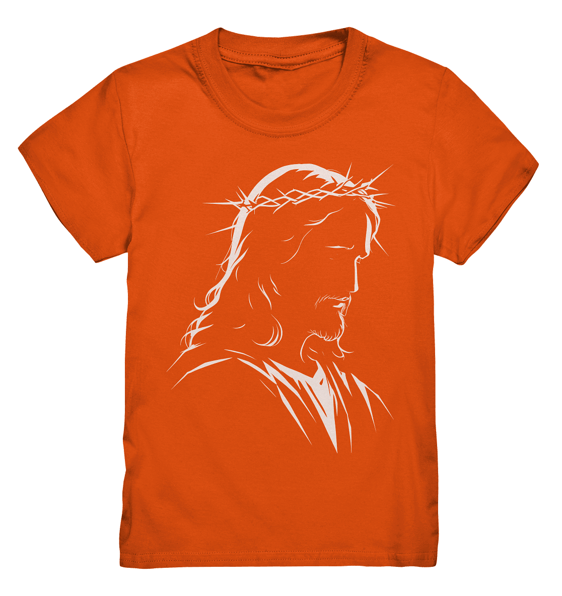 Der Blick des Erlösers – Jesus-Silhouette im Konturdesign | Christliche Kleidung - Kids Premium Shirt - Kids & Babys - Orange - GfoitMa