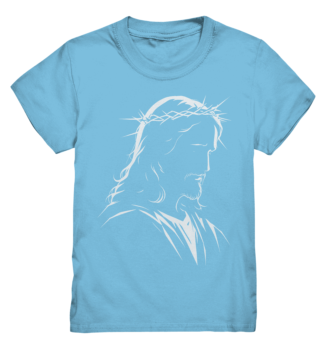 Der Blick des Erlösers – Jesus-Silhouette im Konturdesign | Christliche Kleidung - Kids Premium Shirt - Kids & Babys - Sky Blue - GfoitMa