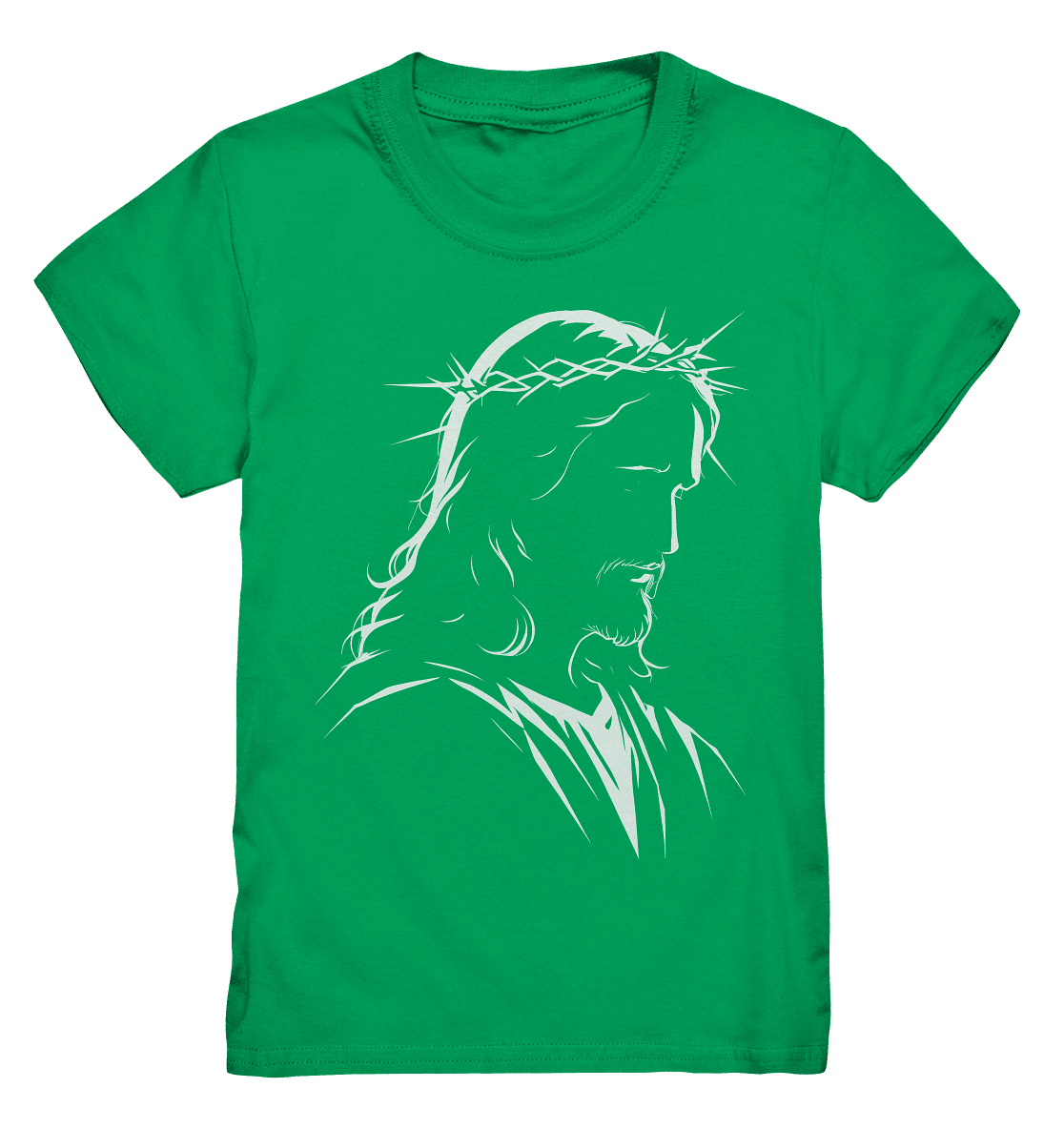 Der Blick des Erlösers – Jesus-Silhouette im Konturdesign | Christliche Kleidung - Kids Premium Shirt - Kids & Babys - Kelly Green - GfoitMa