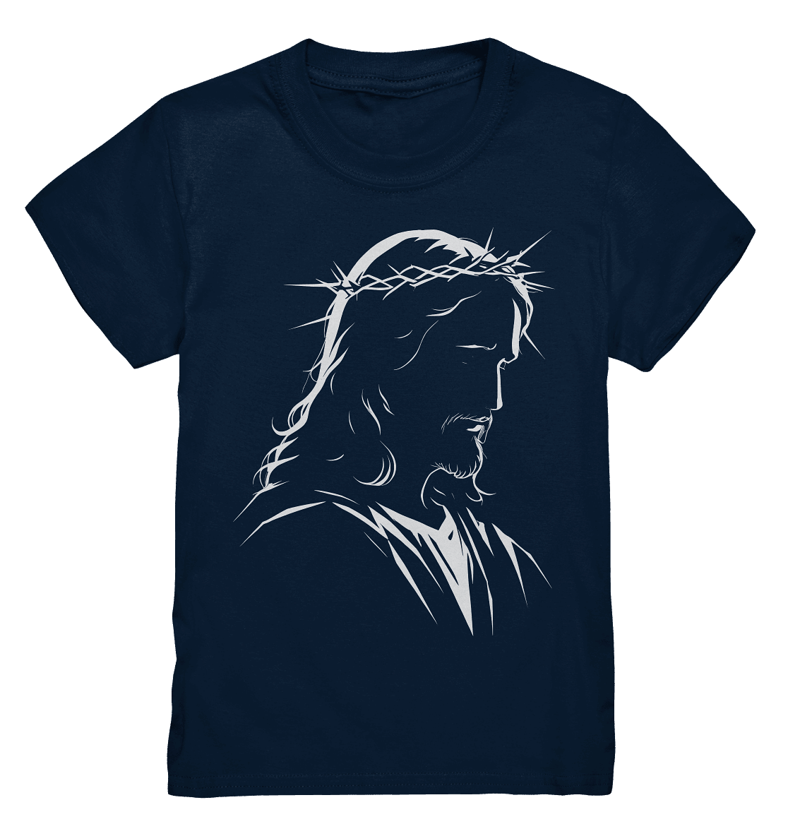 Der Blick des Erlösers – Jesus-Silhouette im Konturdesign | Christliche Kleidung - Kids Premium Shirt - Kids & Babys - Navy - GfoitMa