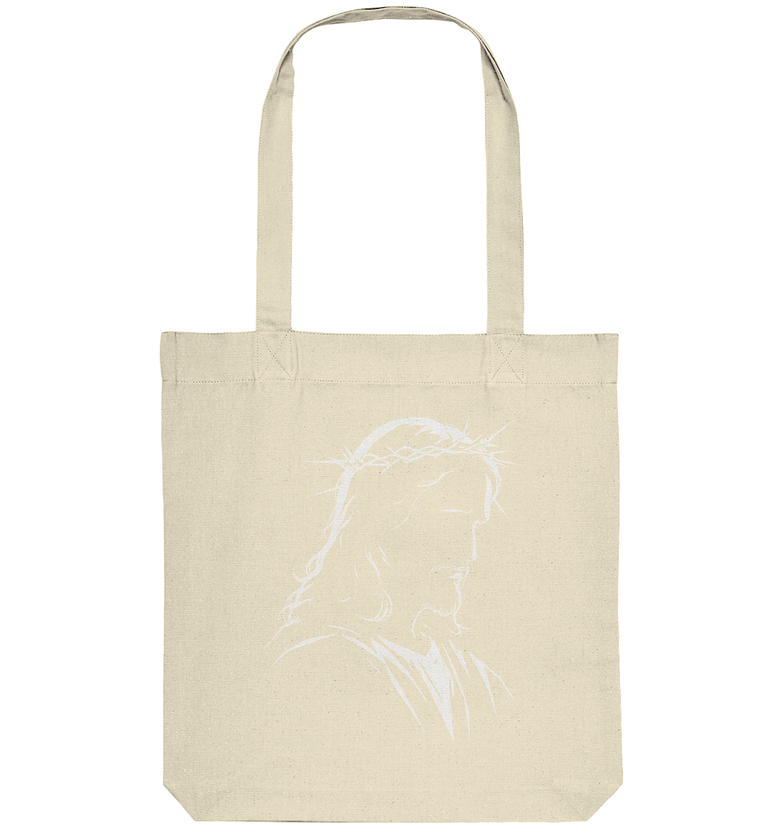 Der Blick des Erlösers – Jesus-Silhouette im Konturdesign | Christliche Kleidung - Organic Tote-Bag - Taschen - Natural - GfoitMa