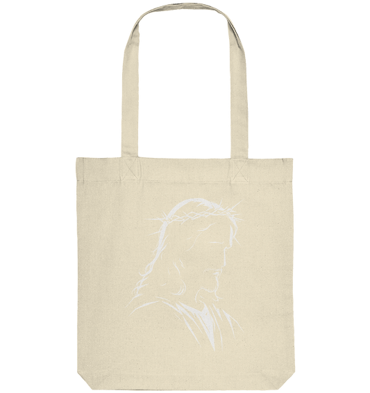 Der Blick des Erlösers – Jesus-Silhouette im Konturdesign | Christliche Kleidung - Organic Tote-Bag - Taschen - Natural - GfoitMa