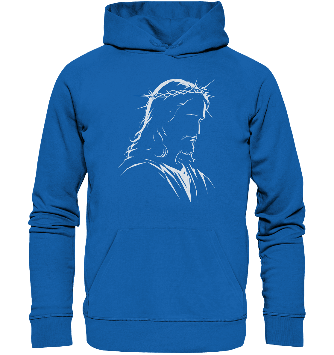 Der Blick des Erlösers – Jesus-Silhouette im Konturdesign | Christliche Kleidung - Premium Unisex Hoodie - Hoodies - Royal Blau - GfoitMa