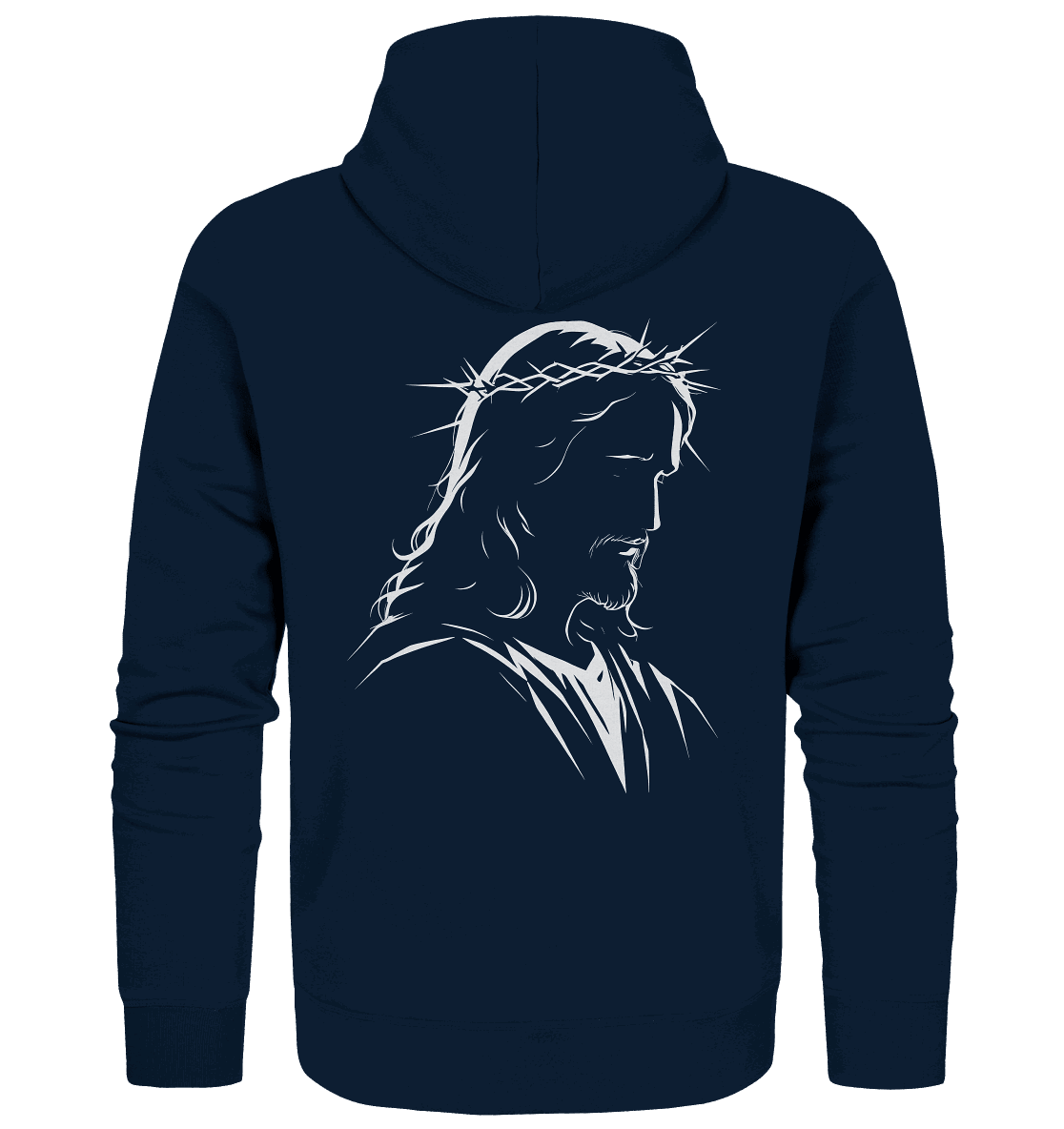 Der Blick des Erlösers – Jesus-Silhouette im Konturdesign | Christliche Kleidung - Zipper - Jacken/ Zipper - Navy - GfoitMa