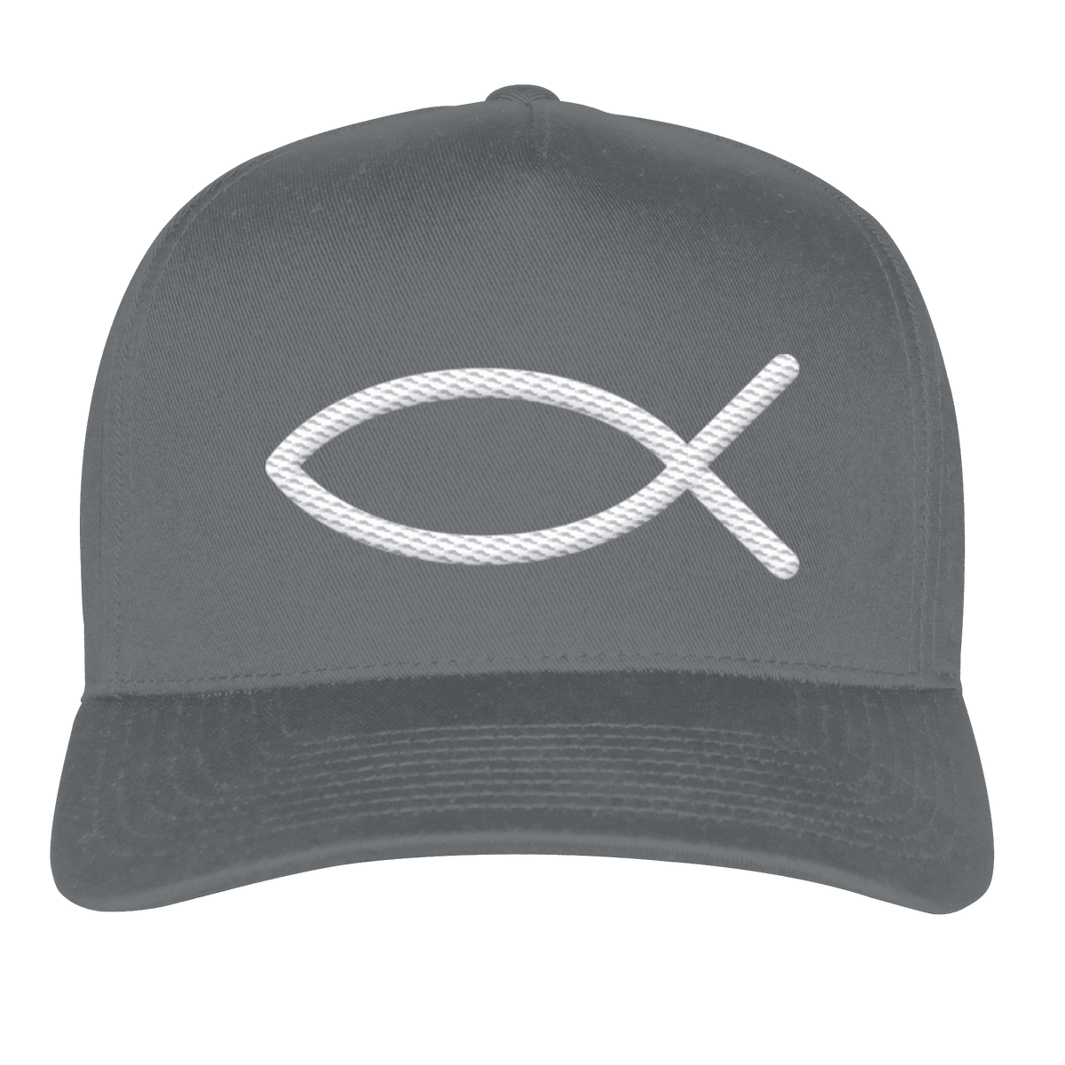 Der Ichthys – Ein zeitloses Zeichen (Stick) | Christliche Kleidung - Classic Curved Snapback - Kappen & Mützen - Grey - GfoitMa