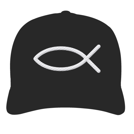 Der Ichthys – Ein zeitloses Zeichen (Stick) | Christliche Kleidung - Classic Curved Snapback - Kappen & Mützen - Black - GfoitMa