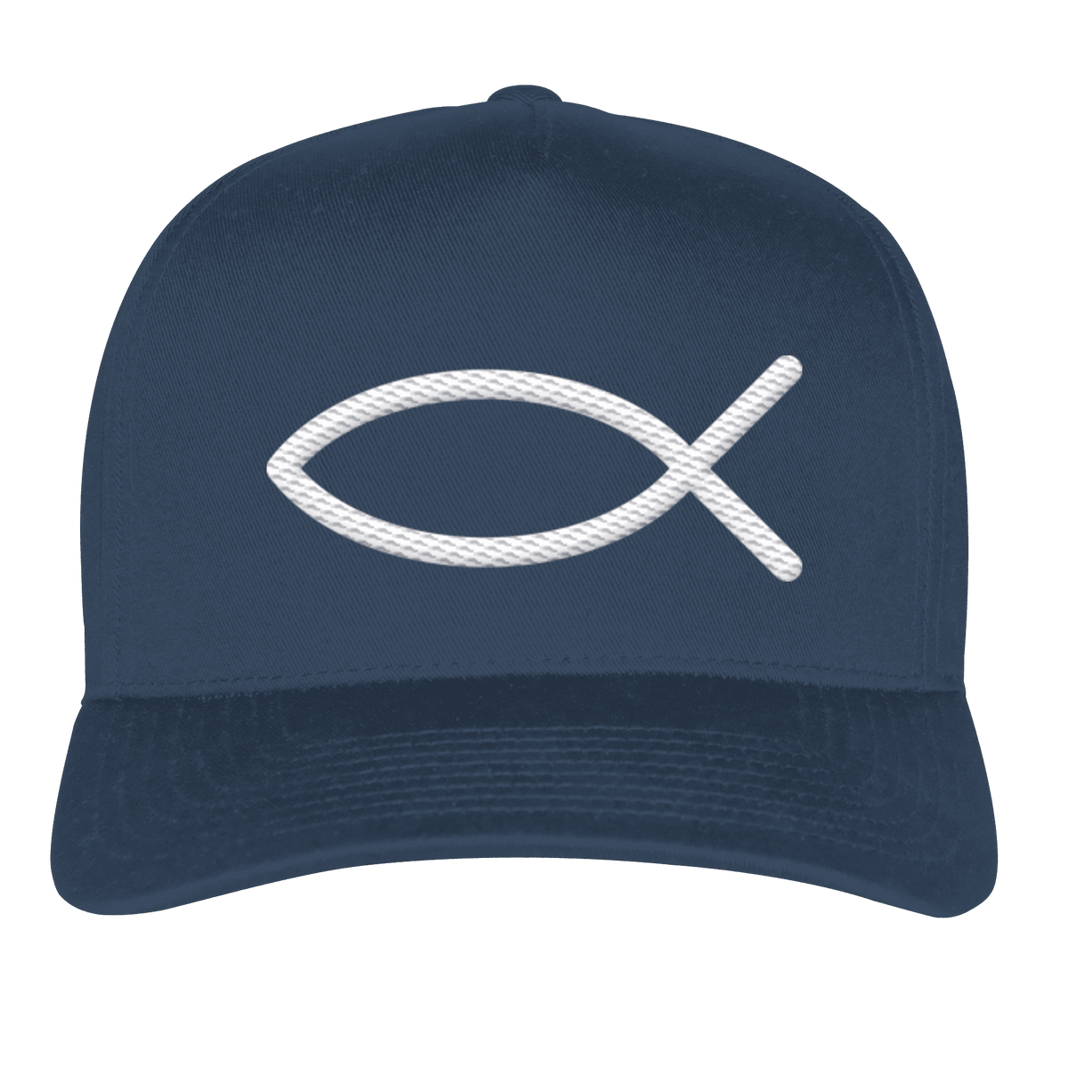 Der Ichthys – Ein zeitloses Zeichen (Stick) | Christliche Kleidung - Classic Curved Snapback - Kappen & Mützen - Navy - GfoitMa