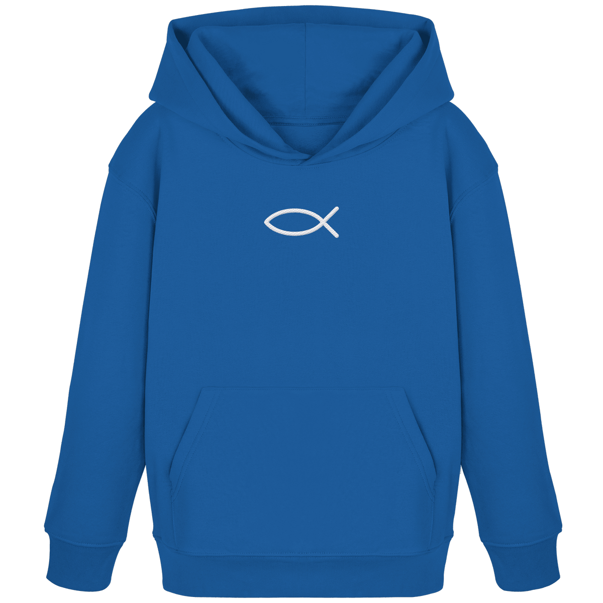 Der Ichthys – Ein zeitloses Zeichen (Stick) | Christliche Kleidung - Kids Organic Hoodie - Kids & Babys - Royal Blue - GfoitMa