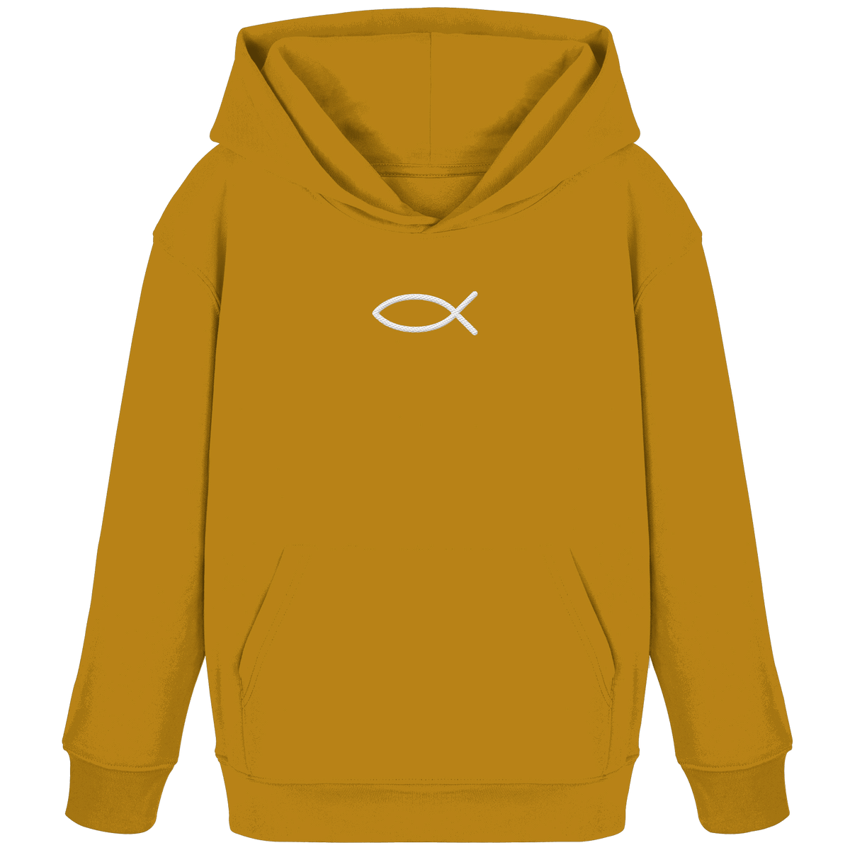 Der Ichthys – Ein zeitloses Zeichen (Stick) | Christliche Kleidung - Kids Organic Hoodie - Kids & Babys - Ochre - GfoitMa