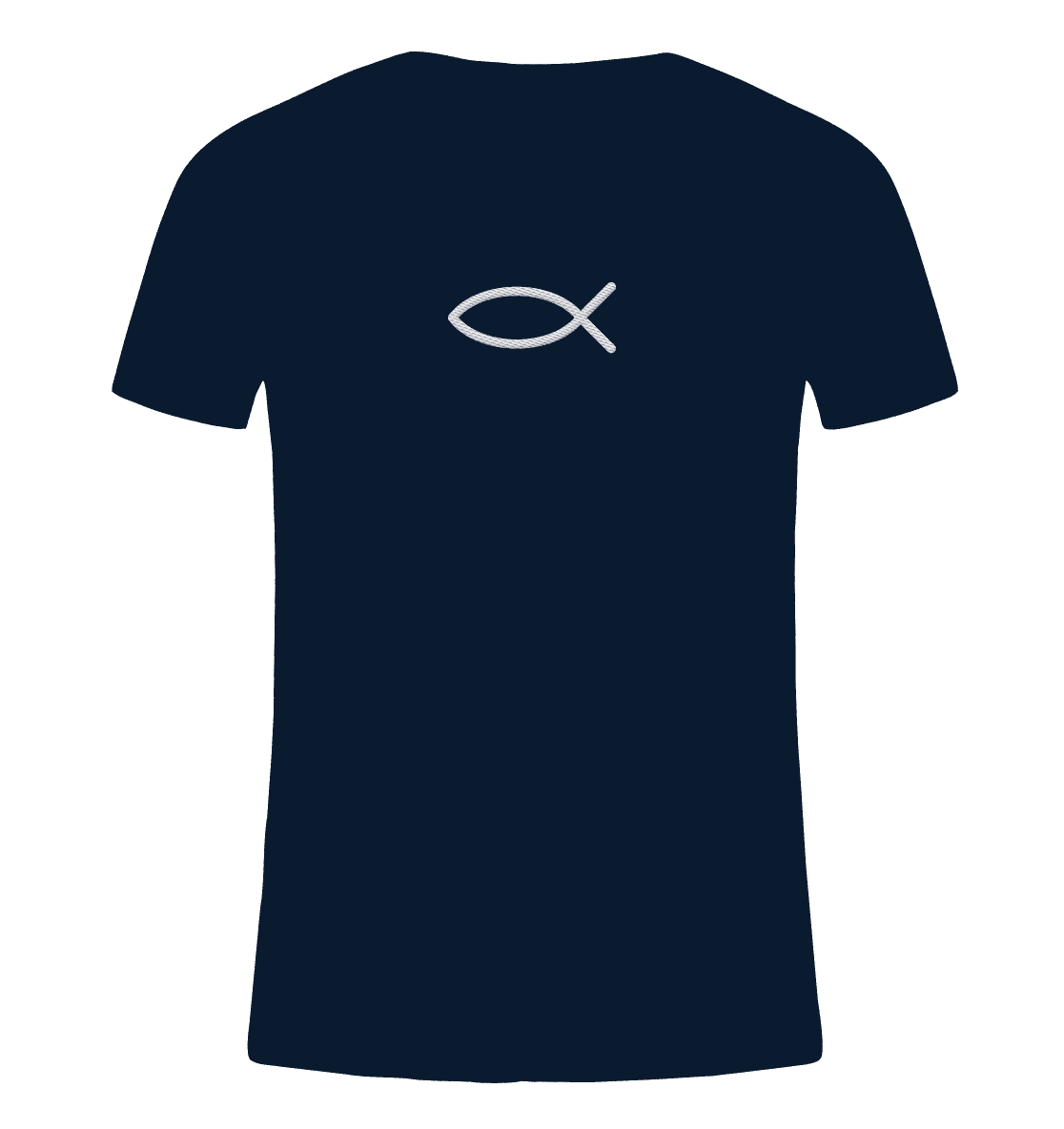 Der Ichthys – Ein zeitloses Zeichen (Stick) | Christliche Kleidung - Kids Organic Shirt (Stick) - Kids & Babys - French Navy - GfoitMa