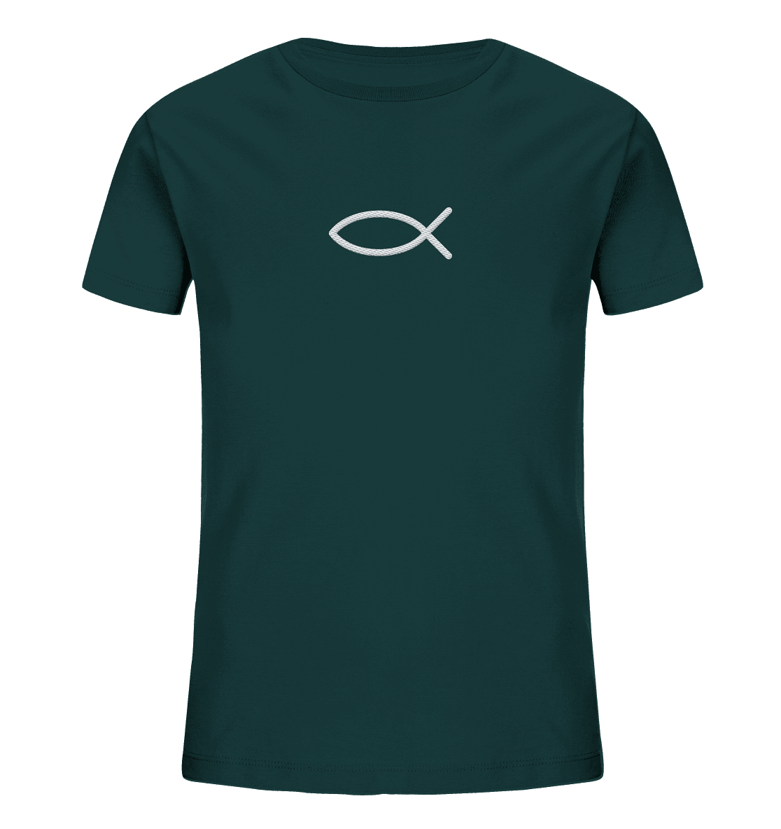 Der Ichthys – Ein zeitloses Zeichen (Stick) | Christliche Kleidung - Kids Organic Shirt (Stick) - Kids & Babys - Glazed Green - GfoitMa
