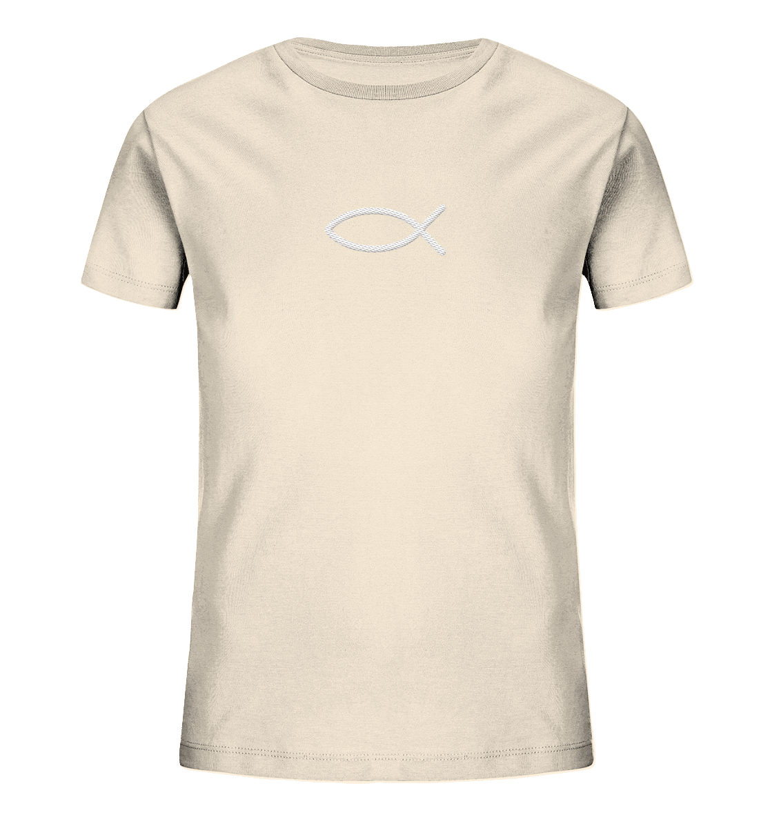 Der Ichthys – Ein zeitloses Zeichen (Stick) | Christliche Kleidung - Kids Organic Shirt (Stick) - Kids & Babys - Natural Raw - GfoitMa
