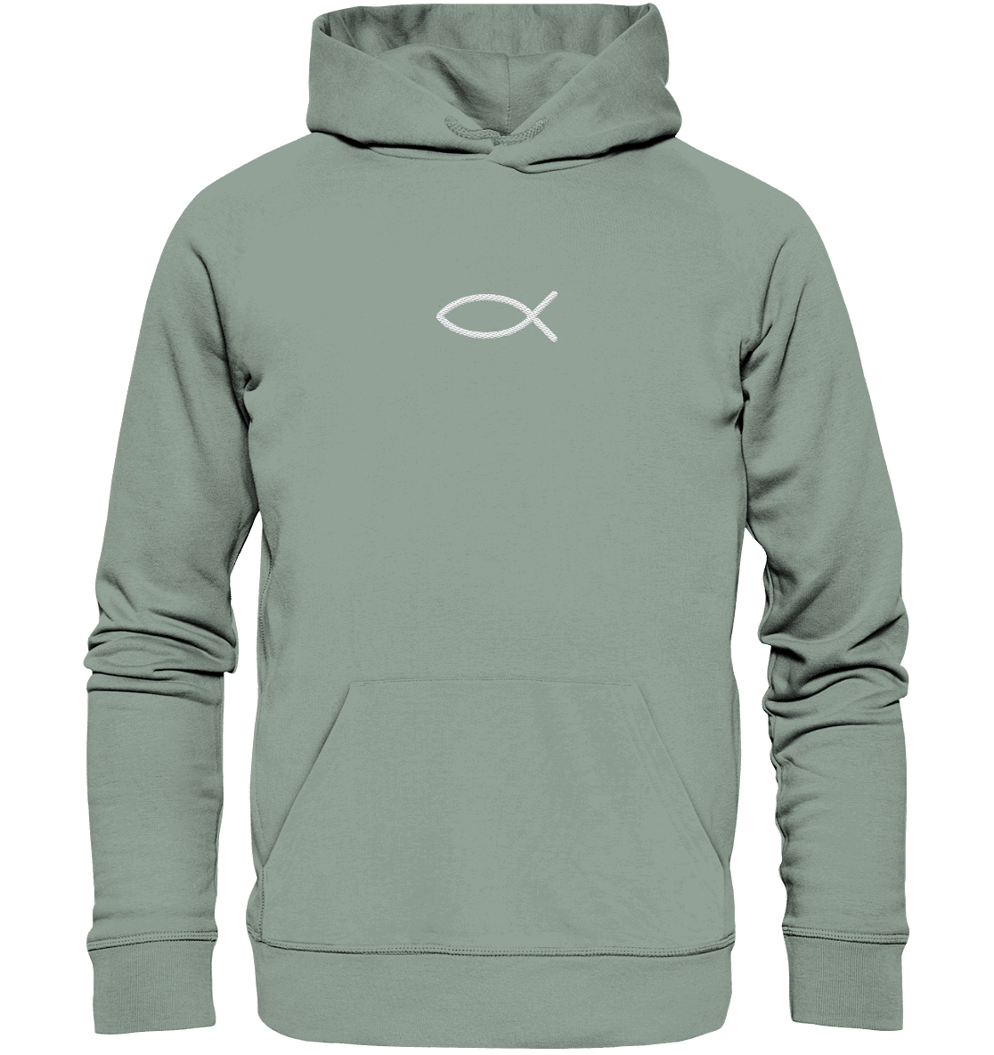 Der Ichthys – Ein zeitloses Zeichen (Stick) | Christliche Kleidung - Organic Hoodie (Stick) - Hoodies - Aloe - GfoitMa