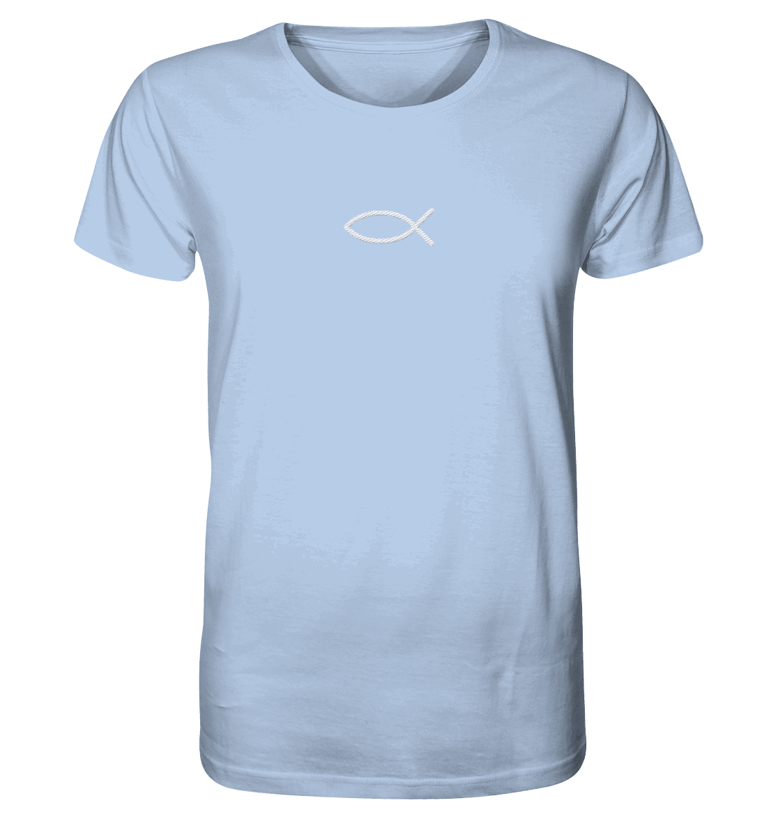 Der Ichthys – Ein zeitloses Zeichen (Stick) | Christliche Kleidung - Organic Shirt (Stick) - Unisex-Shirts - Blue Soul - GfoitMa