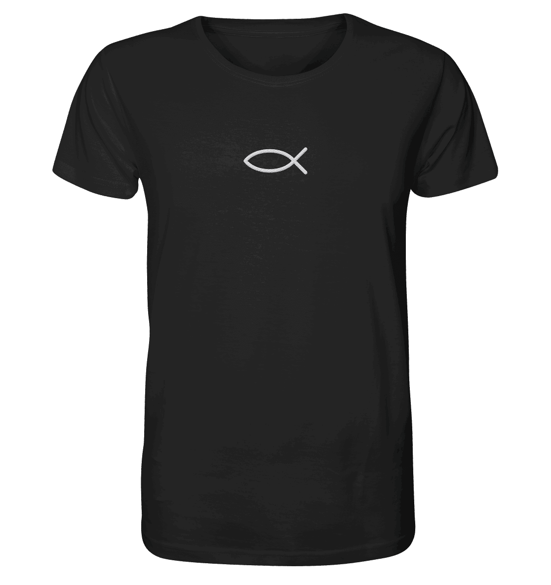 Der Ichthys – Ein zeitloses Zeichen (Stick) | Christliche Kleidung - Organic Shirt (Stick) - Unisex-Shirts - Black - GfoitMa