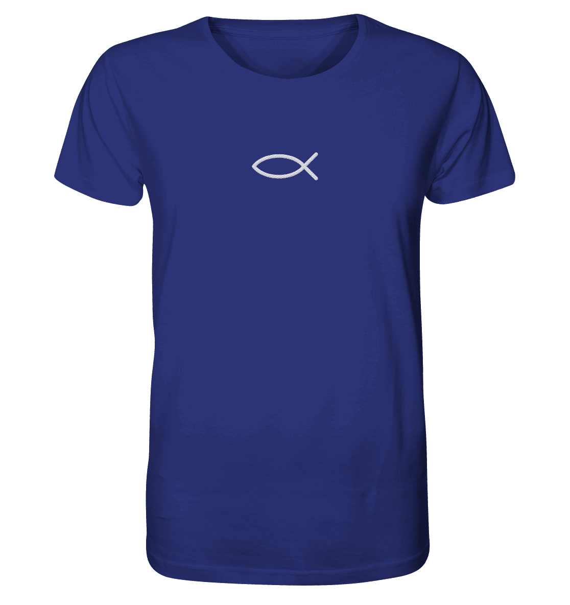 Der Ichthys – Ein zeitloses Zeichen (Stick) | Christliche Kleidung - Organic Shirt (Stick) - Unisex-Shirts - Worker Blue - GfoitMa