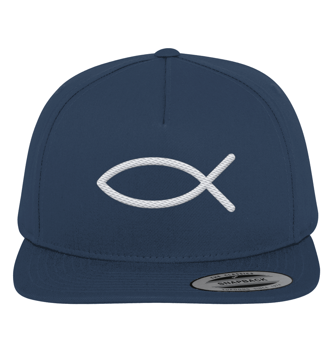 Der Ichthys – Ein zeitloses Zeichen (Stick) | Christliche Kleidung - Premium Snapback - Kappen & Mützen - Navy / Green - GfoitMa