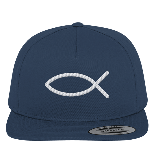 Der Ichthys – Ein zeitloses Zeichen (Stick) | Christliche Kleidung - Premium Snapback - Kappen & Mützen - Navy / Green - GfoitMa