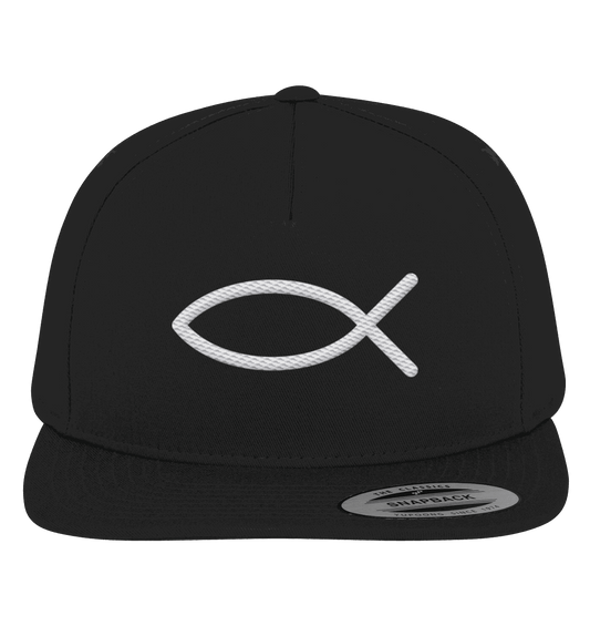 Der Ichthys – Ein zeitloses Zeichen (Stick) | Christliche Kleidung - Premium Snapback - Kappen & Mützen - Black / Black - GfoitMa