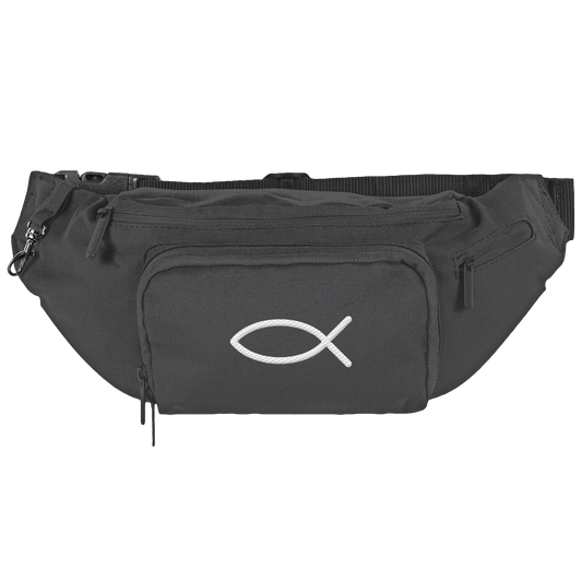 Der Ichthys – Ein zeitloses Zeichen (Stick) | Christliche Kleidung - Shoulder Bag - Taschen - Graphite Grey - GfoitMa