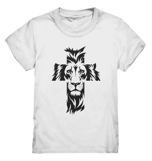 Der Löwe im Kreuz – Mut und Gnade vereint | Christliche Kleidung - Kids Premium Shirt - Kids & Babys - White - GfoitMa