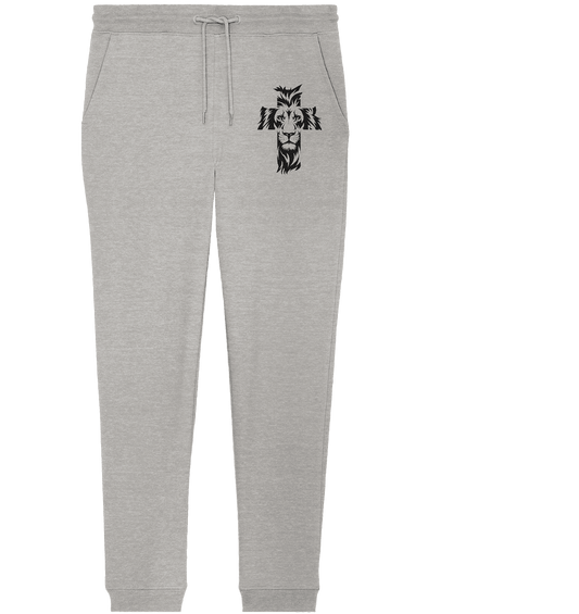 Der Löwe im Kreuz – Mut und Gnade vereint | Christliche Kleidung - Organic Jogger Pants - Hosen - Heather Grey - GfoitMa