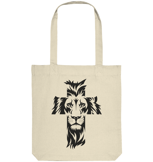 Der Löwe im Kreuz – Mut und Gnade vereint | Christliche Kleidung - Organic Tote-Bag - Taschen - Natural - GfoitMa