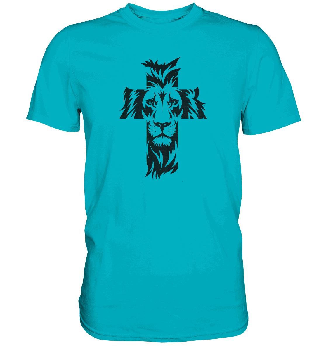 Der Löwe im Kreuz – Mut und Gnade vereint | Christliche Kleidung - Premium Shirt - Unisex-Shirts - Swimming Pool - GfoitMa