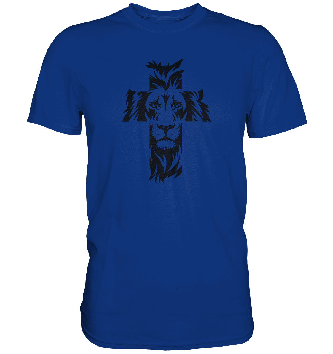 Der Löwe im Kreuz – Mut und Gnade vereint | Christliche Kleidung - Premium Shirt - Unisex-Shirts - Royal Blue - GfoitMa